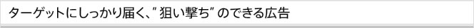 ターゲットにしっかり届く、“狙い撃ち”のできる広告